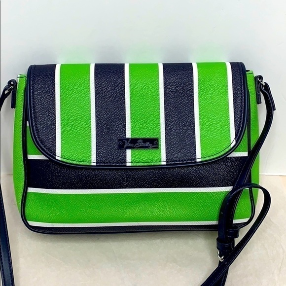 Vera Bradley Handbags - Vera Bradley Flap Crossbody Lucky Stripe  Green